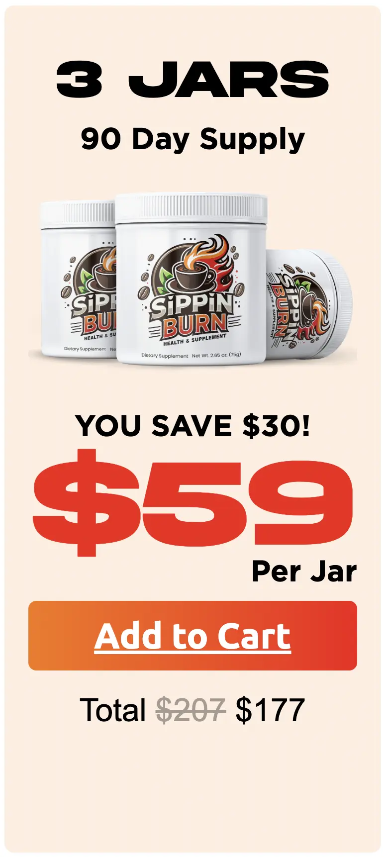 sippin burn three bottles order